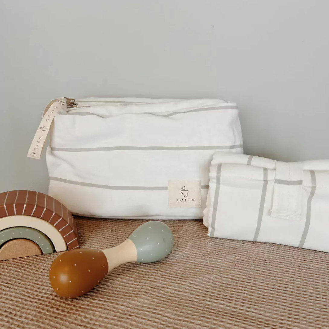 Striped Muslin Changing Pouch