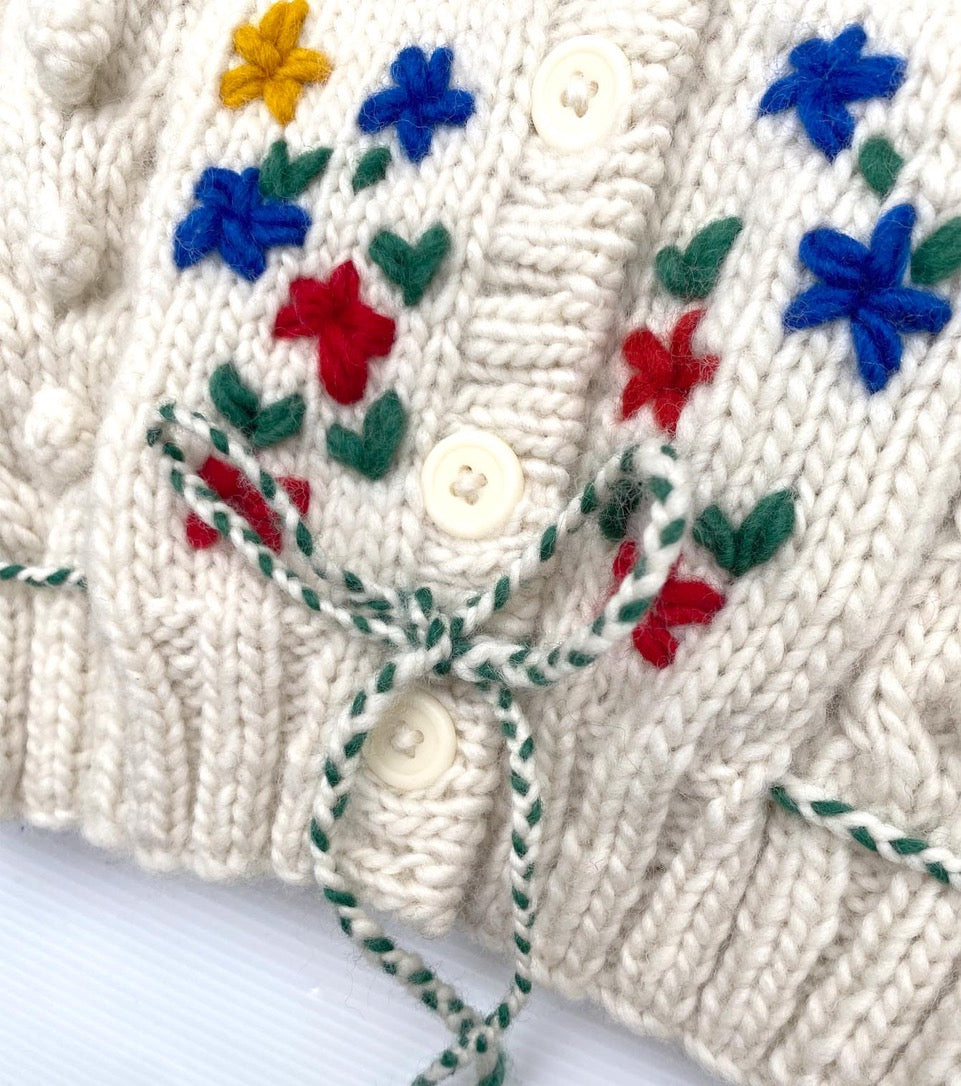 Flower Hand-Knitted Merino Wool Vest