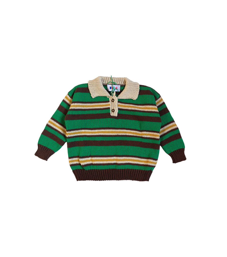 Green Striped Long-Sleeve T-Shirt