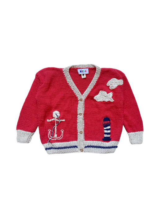 Golf Cardigan Red