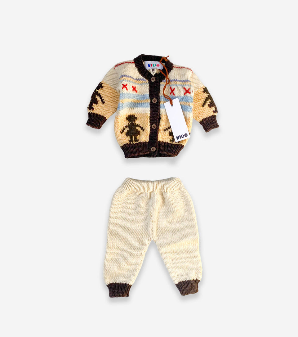 Ronda Hand-Knitted Wool Baby Set
