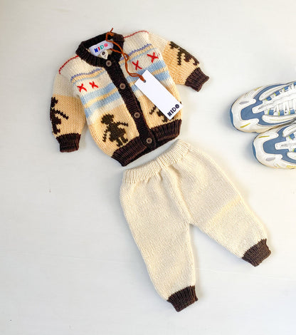 Ronda Hand-Knitted Wool Baby Set